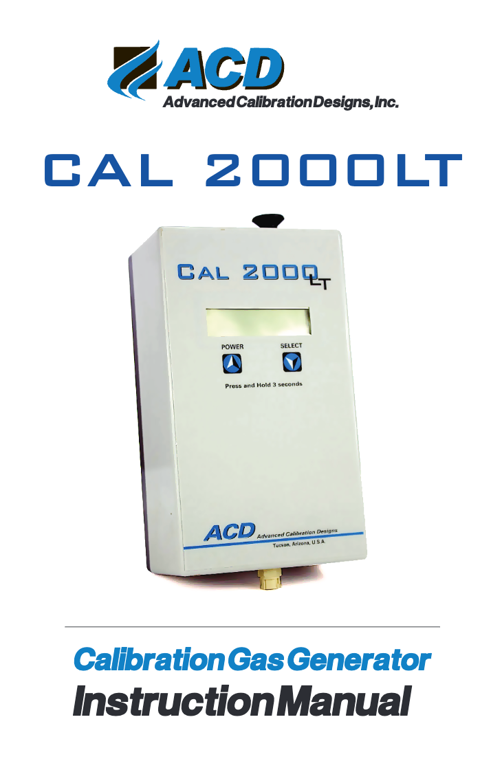 CAL2000LT Instruction Manual