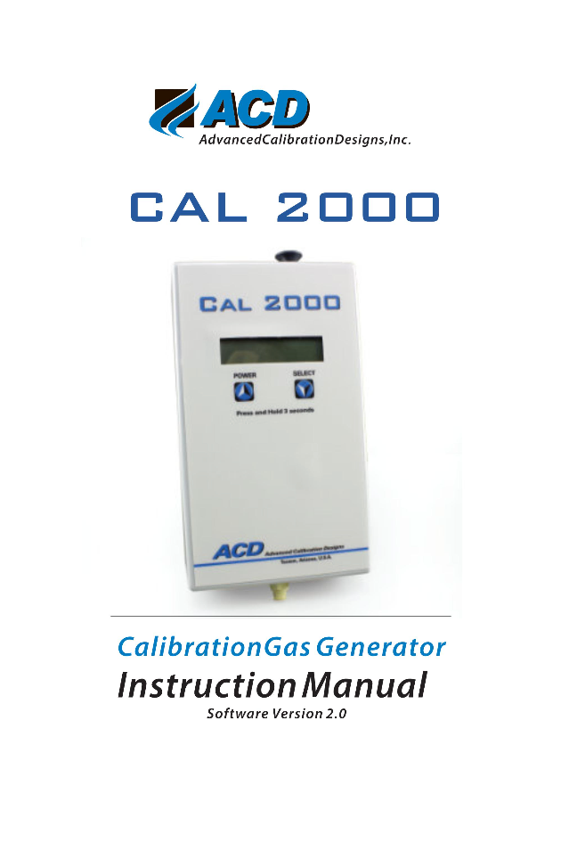 CAL2000 Instruction Manual