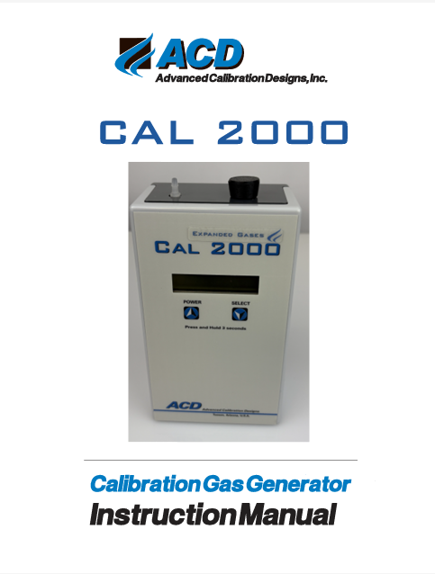 Cal 2000 Manual
