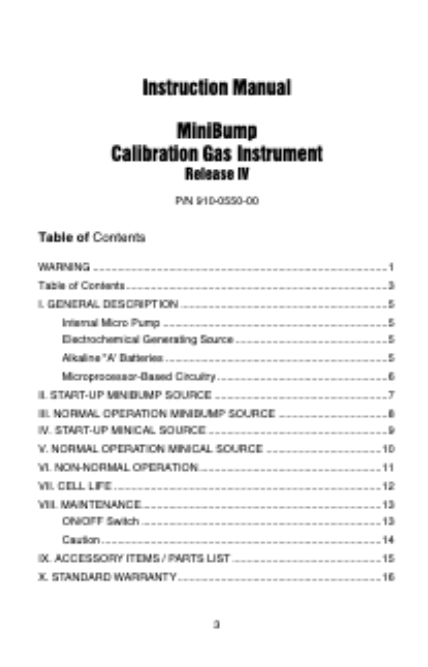 MiniBump Instruction Manual